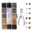 Guidre 270 Set Leather Rivets Double Cap with Riveting Pliers