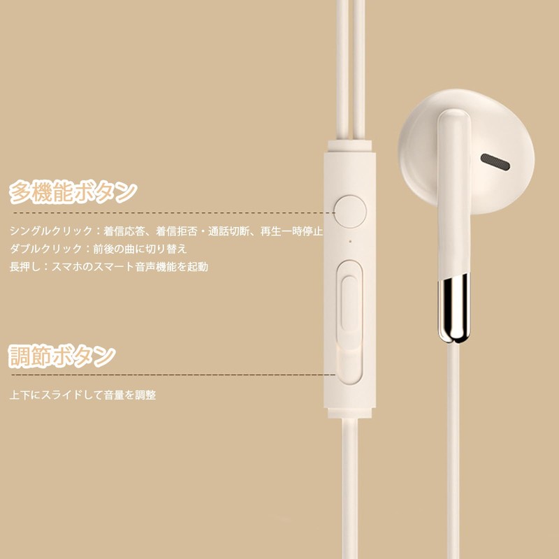 Akkerds Earphones, Wired Earphones, 0.1 inch (3.5 mm) Jack, Volume