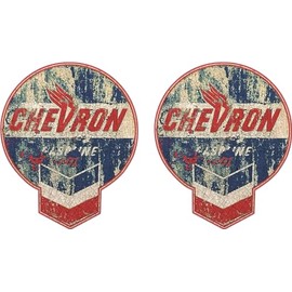 Pure Print Cut Oil Tuning Sticker for Hotrod and Vintage Cars - Retro Design Racing Themes V8 Rat - High Quality Rat Rod Oil Slick Stickers, Pack of 2, 10cm, STP & Pennzoil (Chevron)