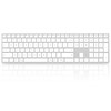 Bnnwa Wireless Bluetooth Keyboard Full-Size Silent Keyboard-Silver White