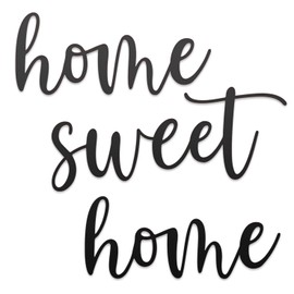 Vivegate Home Sweet Home Metal Wall Decor - 18"X16" Black Modern Clearance Home Sweet Home Metal farmhouse home sign For Hanging Room Shelf Décor