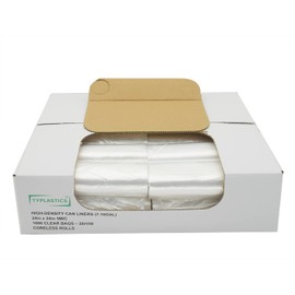 TYPLASTICS 45-48 Gallon Clear Trash Can Liners - 43" x 48" - High Density Garbage Bags - 200 Pack - Multipurpose for Office, Yard, Recycling, Industrial and Commercial