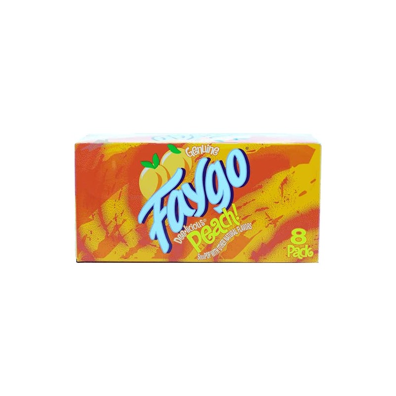 Faygo Peach! flavor soda pop, 12-fluid ounce cans, 8-pack in