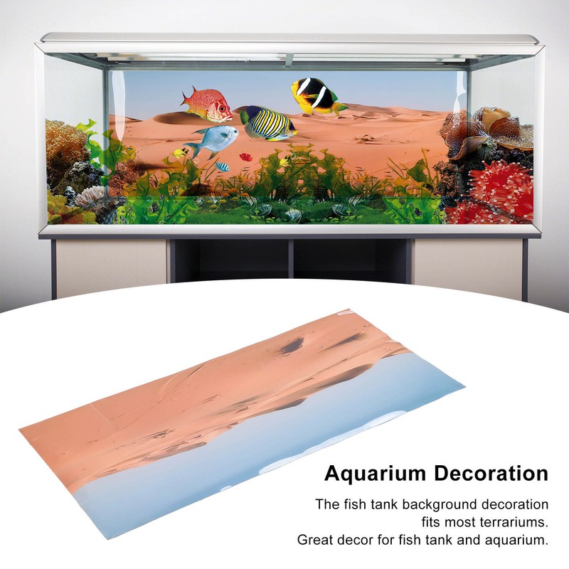 Aquarium Poster PVC Self Adhesive Waterproof 3D Desert Style Fish