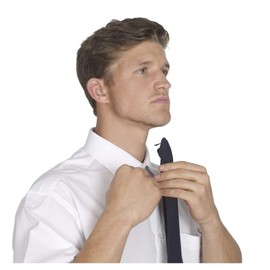 Plain Black Mens Clip-on Tie(Size: One Size)