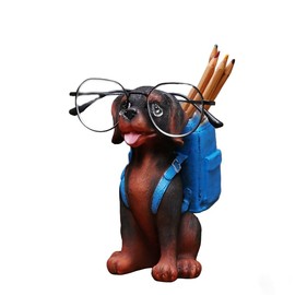 MQMCPDS Cute Dog Pen Holder - Non-toxic Resin Material: A Creative Desktop Organizer Ideal for Home, Office & School​ Unique Decorative Accessory –Gift for Dog Owners Pet Lovers (black)