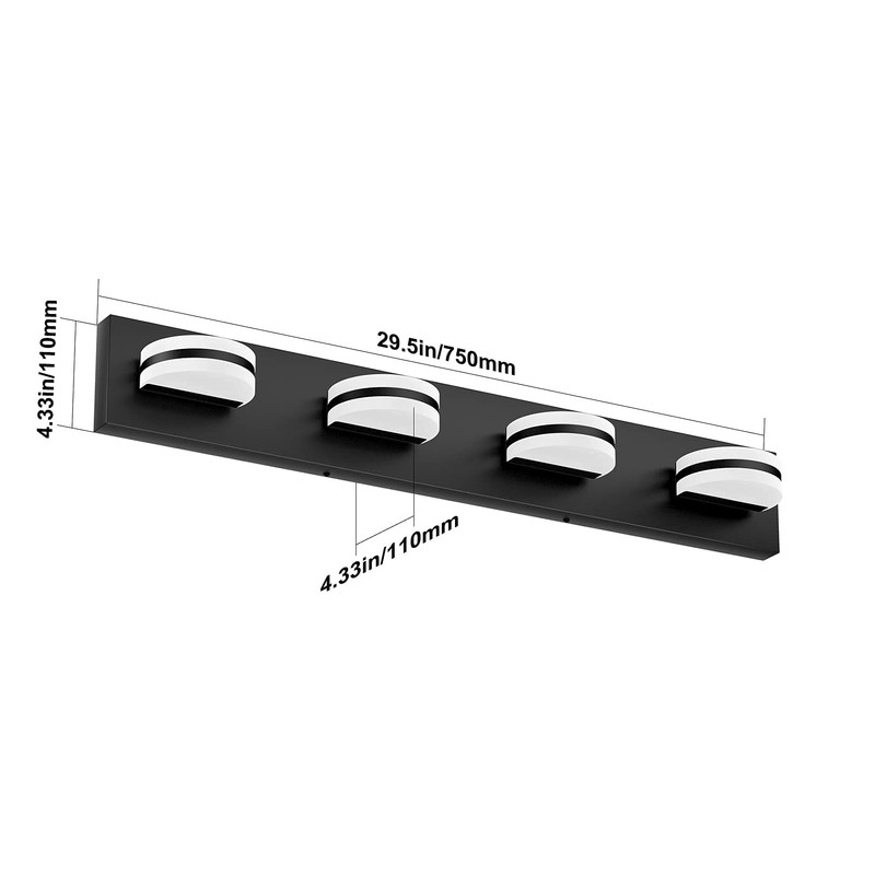 Aipsun 4 Lights Modern Black Vanity Light Up and Down
