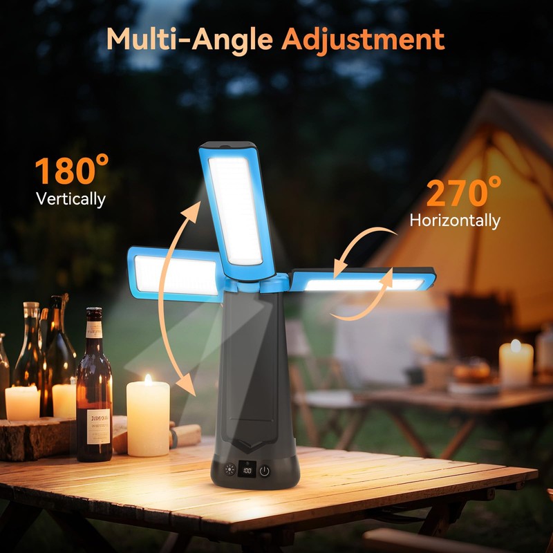 Dimgogo Rechargeable Camping Light with Stand 7ft Max Height, 15000mAh