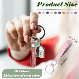 Huquary 120 Pcs Inspirational Quote Key Chains Motivational Key Rings Appreciation Gifts for Employee Teacher Office Team(Fresh Color)