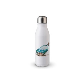 MAXIKIWI - Einwandige Wasserflasche mit Schraubverschluss, nicht isoliert, leichtes Aluminium, BPA-frei, auslaufsicher, Lieferung in einer Flasche, 500 ml