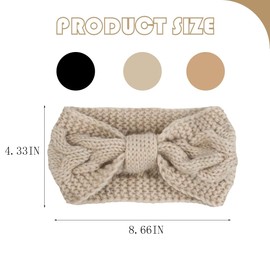 3 Stück Winter Stirnband Damen, Strick Ohrenwärmer Haarband Haarreifen, Gestrickt Stirnbänder, Verdicken Frauen Haarbänder, Häkelarbeit Elastische Mädchen