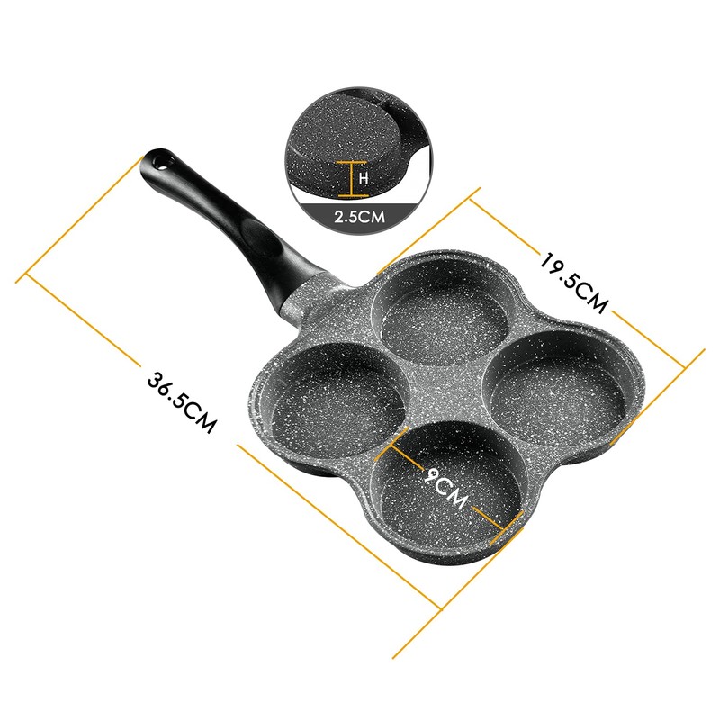 Buecmue Rustless Egg Frying Pan | 4-Cup Nonstick Easy Clean