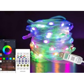 RIKOLOL Voice-Activated Music String Lights 5V 2m/78 20 LEDs USB Powered with Remote Control