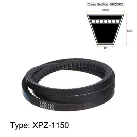 sourcing map XPZ1150 V-Belt Drive Belt 1150 mm Pitch Length Rubber for Power Transmission