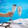 Oak & Steel - 2 Silver Champagne Flutes, 280ml -