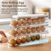 PAVSTINE 3-Tier Auto Rolling Egg Holder with Lid for Fridge,