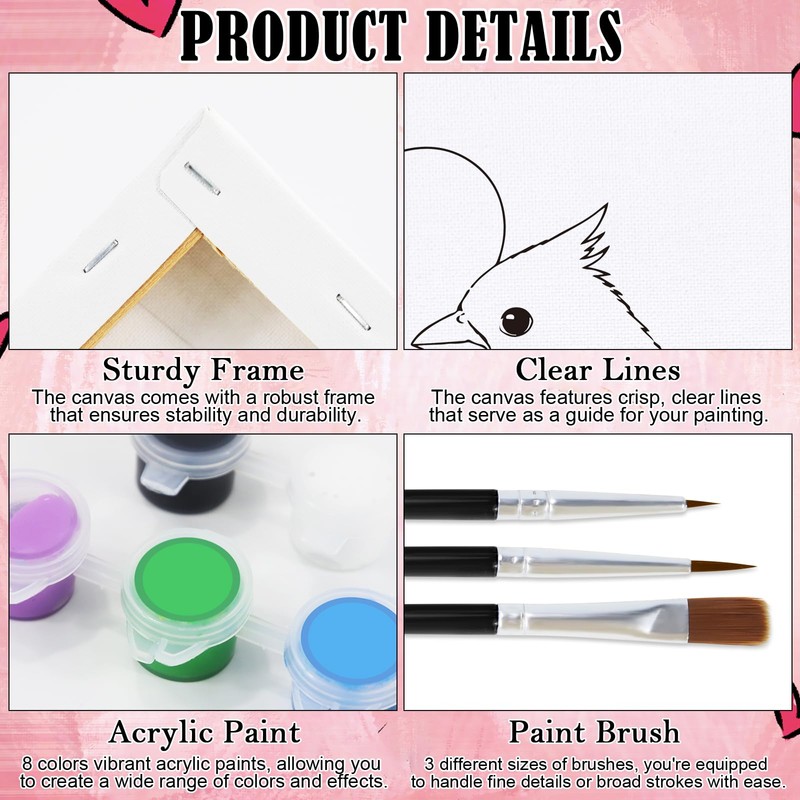 Nuberlic Sip and Paint Paint Kits for Couples Love Birds