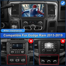Car Radio Stereo for Dodge Ram 2013-2019 1500 2500 3500 Built in Carplay/Android Auto 9 inch Head Unit 2G RAM 32G ROM with DSP BT GPS FM WiFi Backup Camera Automatic AC
