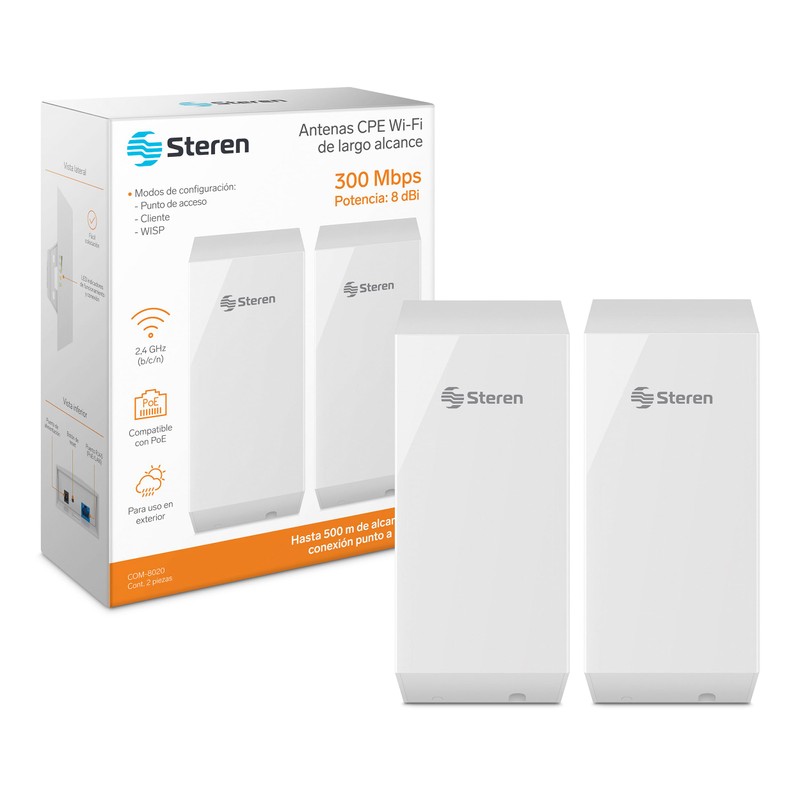 STEREN Antenas CPE Wi-Fi de Largo Alcance 8 dBi 2,4