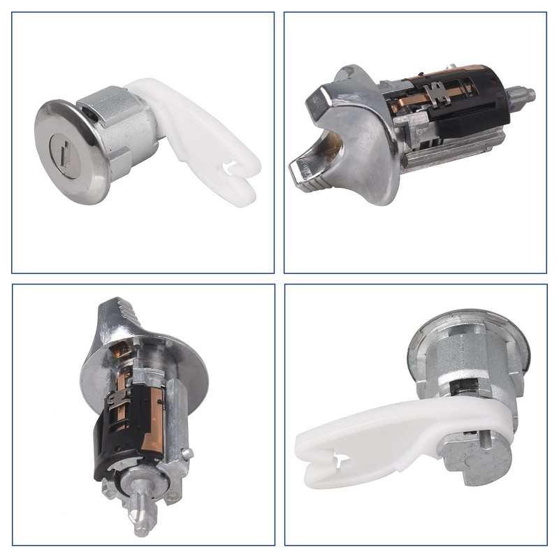 Ignition Switch with Key Door Lock Cylinders Chrome Compatible with