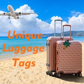 BieFuDan 6 Pack Unique Luggage Tags,Colorful Travel Suitcase Backpack Tags,Funny Baggage Identify Labels for Women Men Kids (Type 2)