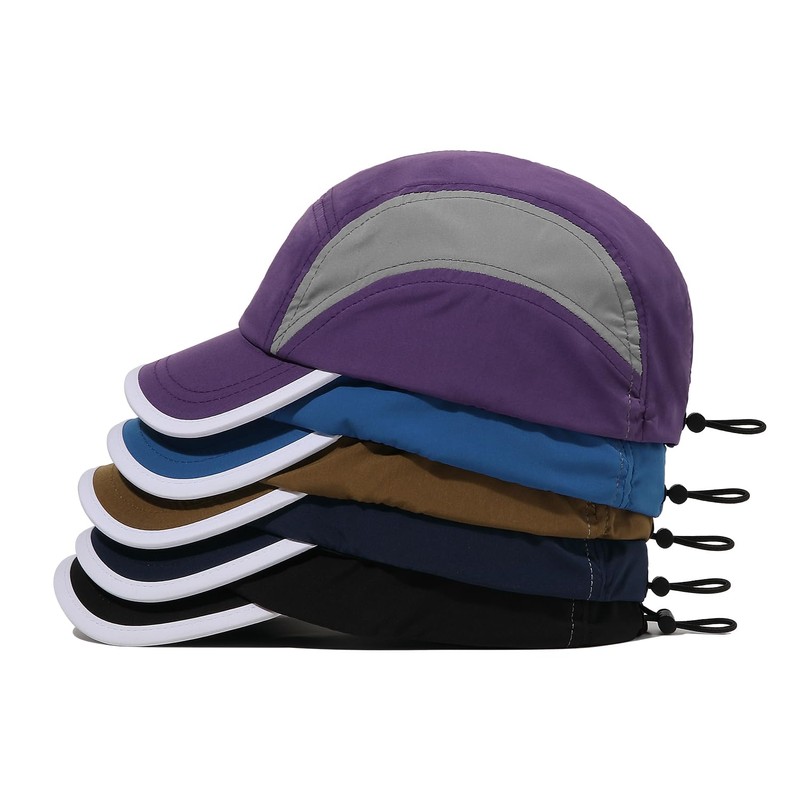 Clakllie Quick-Drying Running Cap Nylon 5 Panel Baseball Cap Short