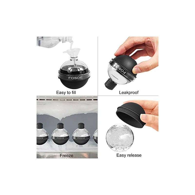 Moldes de silicona para bola de hielo, juego de 4
