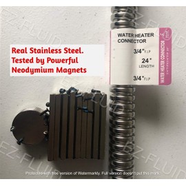 EZ-Fluid 24 x 3/4 pulgadas FIP x 3/4 pulgadas FIP corrugado flexible conector de calentador de agua de acero inoxidable línea de suministro para tuberías de agua de hierro hembra (1 unidad)
