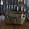 Tool Bag with Metal Frame, Waxed Canvas Wide Open Top