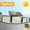 Daphino Solar Outdoor 2500LM Security Lights, 3 Heads Dimmable SpotLights