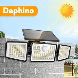 Daphino Solar Outdoor 2500LM Security Lights, 3 Heads Dimmable SpotLights with 3 Modes, IP65 Waterproof - Number of Items: 1 Pack
