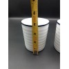 Crate & Barrel White Ribbed Blue Trim Portugal Roulette Spal