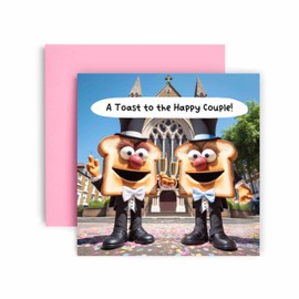 Huxters ‘A Toast to the Happy Couple’ Gay Wedding gifts Congratulations Wedding card - Wedding gifts for couple - Recyclable Paper with Envelope - (Groom and Groom)