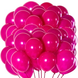 Hot Pink Latex Balloons, 70 pcs 12 inch Latex Balloons, Party Balloons for Pink Party Decorations, Pink birthday party Decorations for Girl, Wedding Decorations, Bridal Shower Pink Balloons Valentines