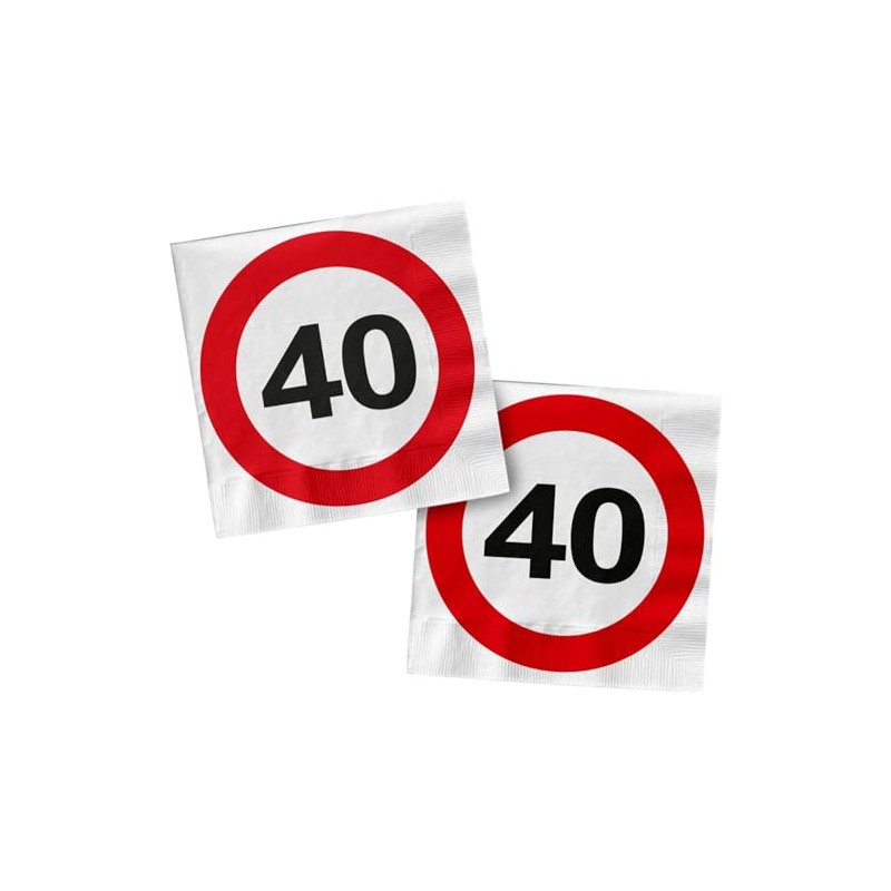Folat 28374 Tovaglioli 40 anni- Segnali stradali 40-33 x 33
