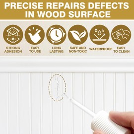 AstraVox Wood Touch Up Paint, 1.5 Oz White Paint for Wood Repair Scratches, Spots and Chips, Strong Adhesion Waterproof Quick Dry for Doors Tables Furniture Kitchen Cabinets Dressers