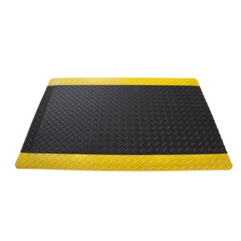 American Classic Diamond Plate Anti-Fatigue Mat – Closed-Cell Polymeric Sponge Base – Industrial Grade, Beveled Safety Edges, 9/16" or 1" Thick – Made in USA (Black/Yellow, 3'x4'x1)