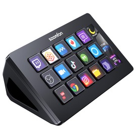 SOOMFON Stream Controller - SOOMFON Stream Control Deck with 15 LCD Macro Keys Customizable to Trigger Actions in OBS Twitch YouTube Compatible with PC & Mac for Content Creators Streaming Gaming