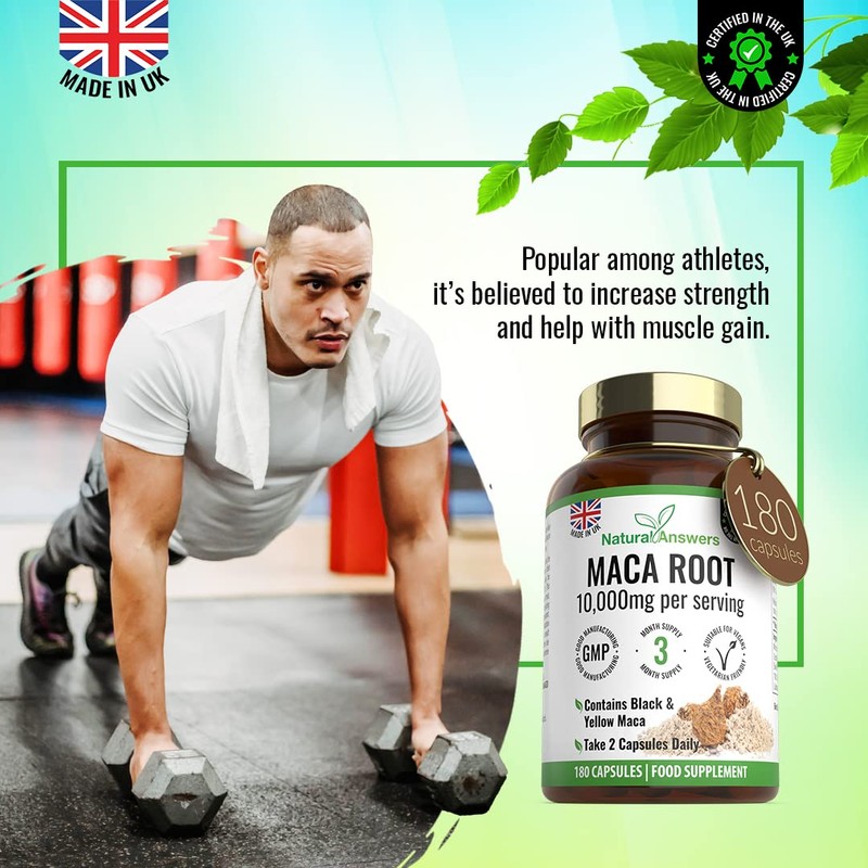 180 Maca Root Capsules - (3 Months Supply) Vegan 10,000mg