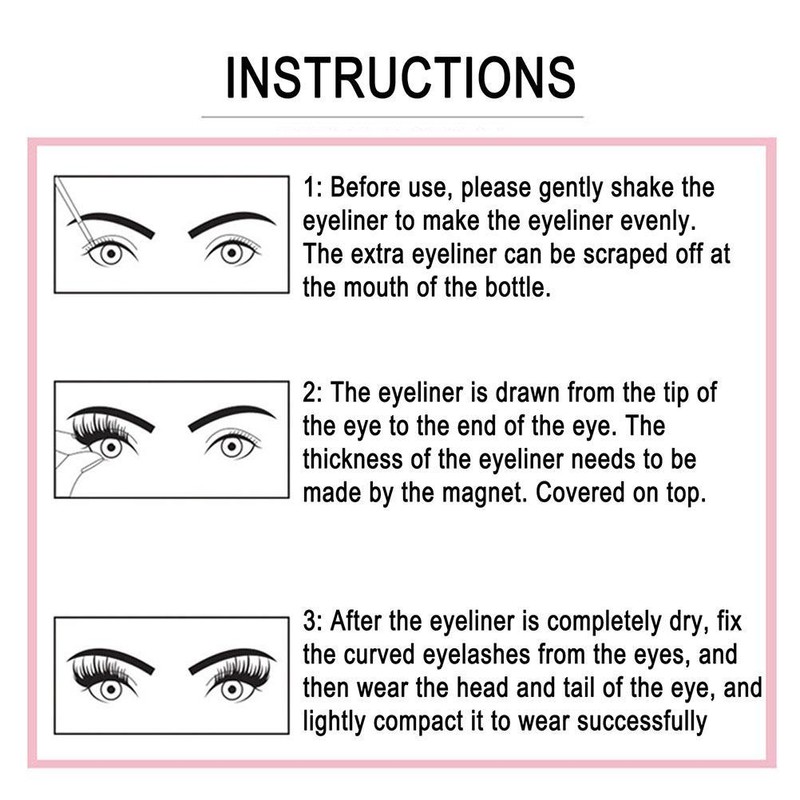 3D Magnetic Eyelashes and Eyeliner Set Makeup Magnetic Lashes Eyeliner