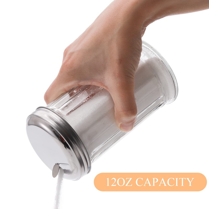 Tebery 4 Pack Sugar Shaker Dispenser Airtight, 12 Oz Thick