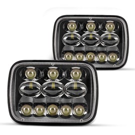 KAX Headlight Assembly, Black Headlights Fit for YJ Cherokee XJ Savana Truck, 7x6 5x7 Led Headlights Assemblies 300% Brighter Upgraded Led Sealed Beam