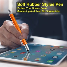 Gifts for Men Dad Him, 9 in 1 Multitool Pen Set with LED, Stylus, Level, Screwdriver, Flathead, Fathers Day Dad Gifts for Men Gifts for Dad, Birthday Gifts for Men, Him, Husband, Father, Orange