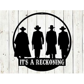 Tombstone Metal Sign (15" H x 15" W, I'm Your Huckleberry", Hammered Copper)