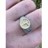 Men's Christian Ring - Solid 925 Sterling Silver & 14k