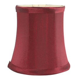 Meriville Single Burgundy Faux Silk Chandelier Lamp Shades – Softback Bell Shape, Clip-On Fitter for Candelabra Bulbs, 3.5" x 4.5" x 4.5"