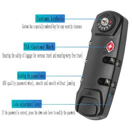 (2 pieces) lizipai(customs locks) Combination lock TSA customs lock fixed luggage lock, backpack lock