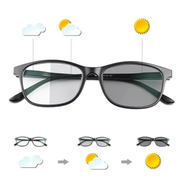 Vepiant Gafas De Distancia Corto De Vista Miopía Hombres Mujeres Bisagras Resorte Transición Fotocrómico Gafas de sol Negro Gafas De Montura Completa Gafas Para Miopes ESTAS NO SON GAFAS DE LECTURA