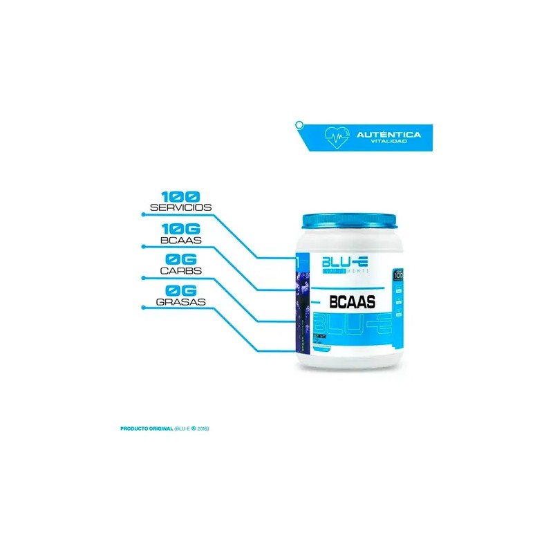 Aminoacidos Bcaas Blu-e 1kg Sabores 100 Servicios