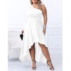 Women's Plus Size One Shoulder Asymmetrical Maxi Dress High Low